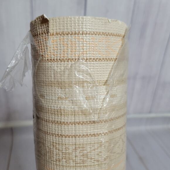 Vintage 60s 70s Deadstock Double Roll Textured Boho Wallcovering Wallpaper - Picture 3 of 10